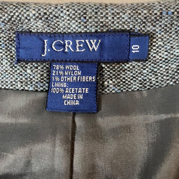 Vintage J. Crew Wool Blend Tweed Pencil Skirt Women’s Size 10 Black/White/Blue - Picture 3 of 10